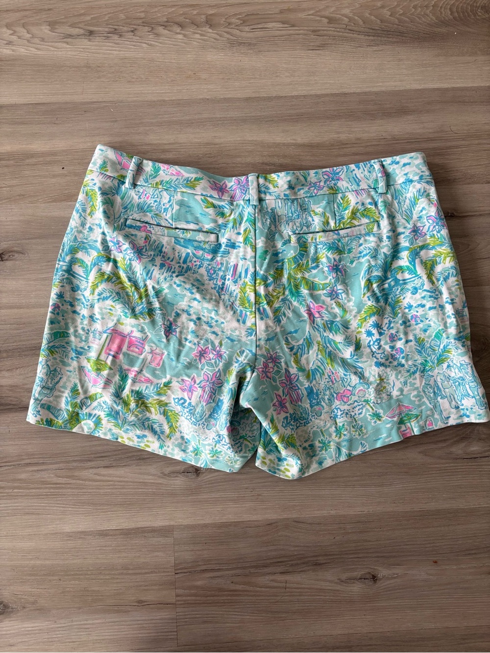 Lilly Pulitzer 16 Blue Pink Beach Shorts - Picture 3 of 3